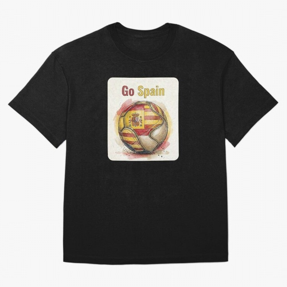 Go Spain Soccer Ball Flag | Canadian Football Fan Graphic Tee Oversized T-Shirt Celebrate Football Heritage in Match Day Hype around FIFA World Cup 2026, Neymar, Portugal, Spain and Germany, Worldwide Fan Energy, Dramatic Goals, Stadium Lights and