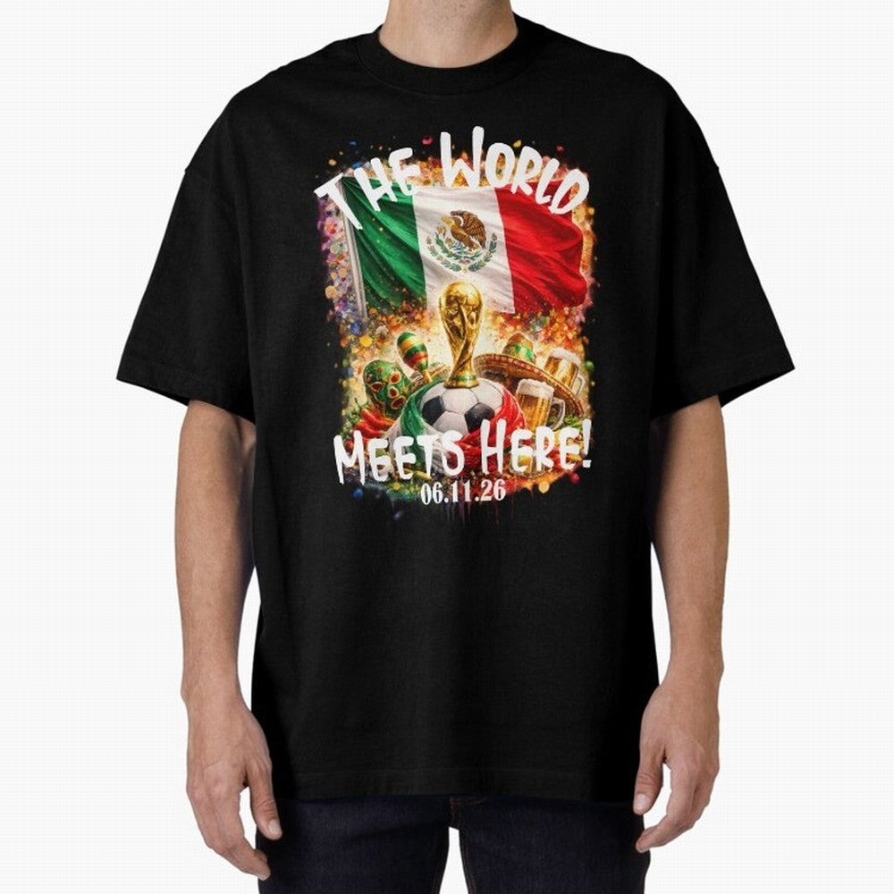 2026 World Cup Oversized T-Shirt Build FIFA World Cup 2026 USA Canada Mexico Spirit, Highlighting Spain and Netherlands, CR7, Match Day Excitement, Supporter Culture, Golden Goals and Global Football Passion; Created for Match Day Parties, Soccer