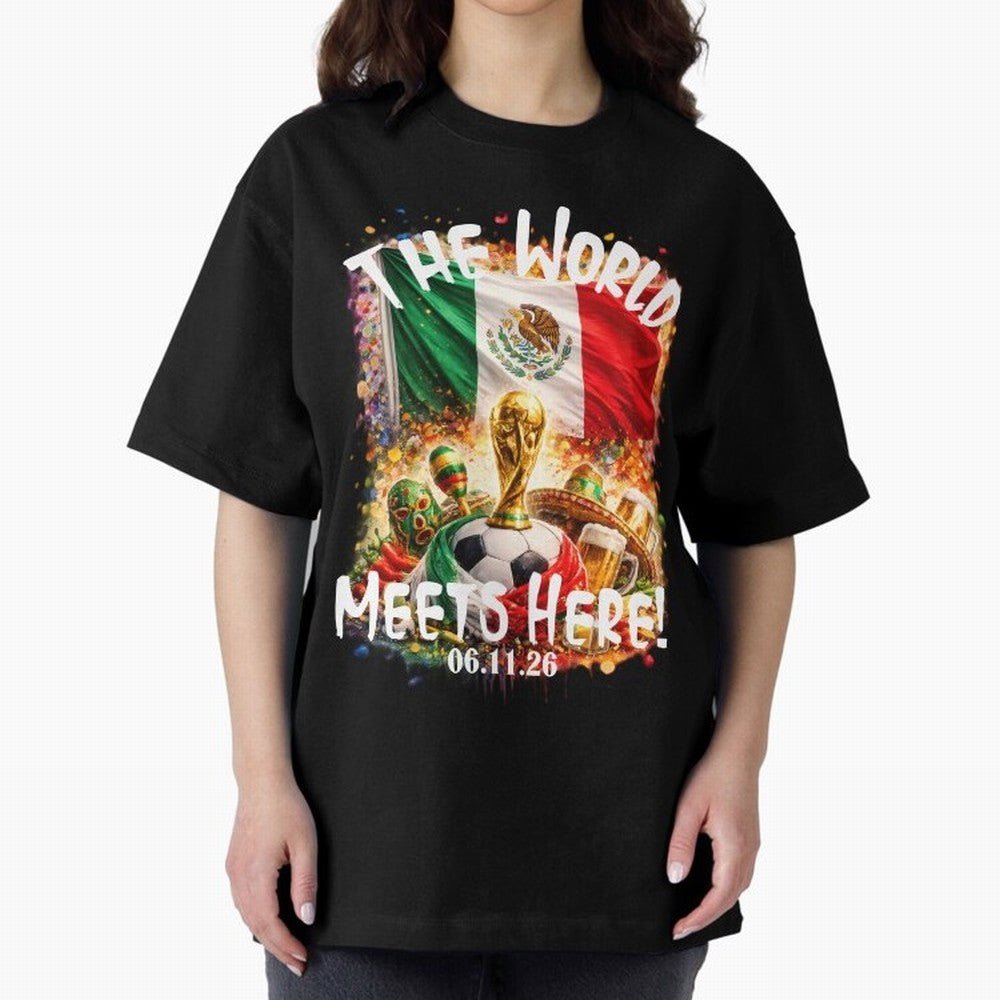 2026 World Cup Oversized T-Shirt Build FIFA World Cup 2026 USA Canada Mexico Spirit, Highlighting Spain and Netherlands, CR7, Match Day Excitement, Supporter Culture, Golden Goals and Global Football Passion; Created for Match Day Parties, Soccer