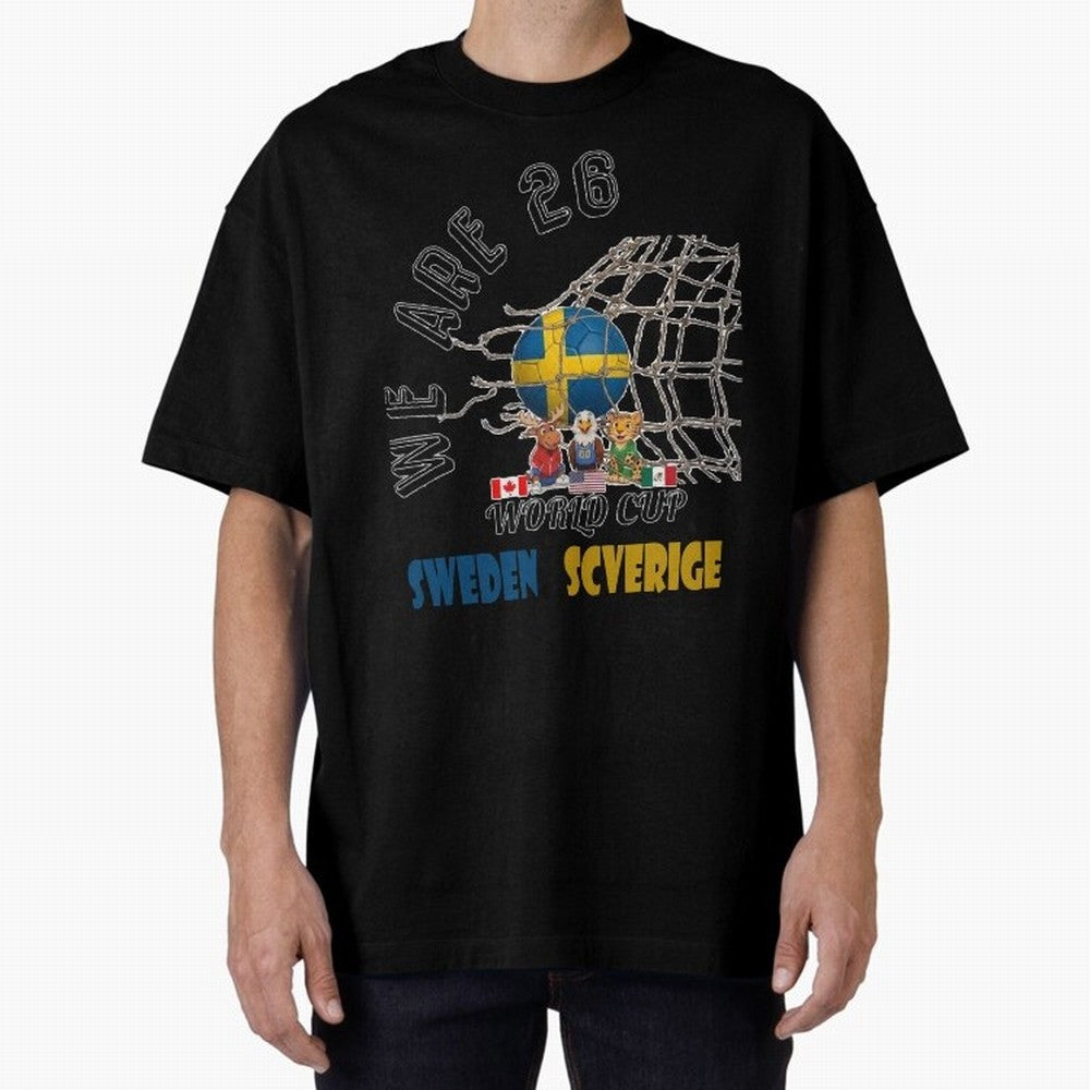 World cup 26 - Sweden Oversized T-Shirt Follow the Final Road of the FIFA World Cup 2026 USA Canada Mexico Journey through CR7 Highlights, Netherlands Pride, Game Day Rituals, Football Legends, Country Pride and the Road to the Final; Ideal for