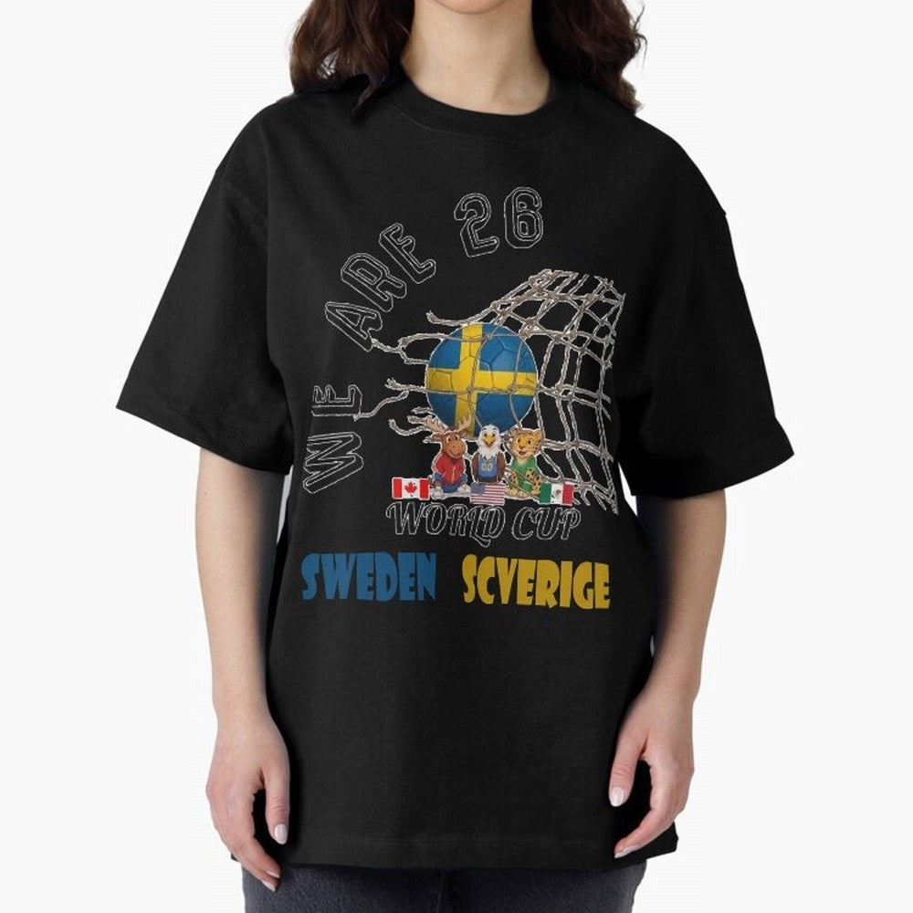 World cup 26 - Sweden Oversized T-Shirt Follow the Final Road of the FIFA World Cup 2026 USA Canada Mexico Journey through CR7 Highlights, Netherlands Pride, Game Day Rituals, Football Legends, Country Pride and the Road to the Final; Ideal for