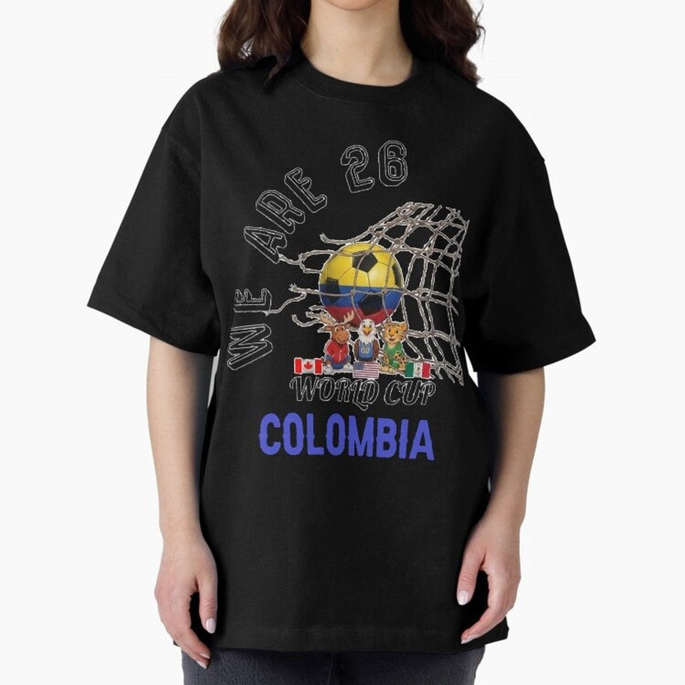 World cup 26 - Colombia Oversized T-Shirt Feel the Roar of Match Day Hype around FIFA World Cup 2026, Messi and Cristiano Ronaldo, England and Germany, Sports Nostalgia, International Competition, Famous Players and Unforgettable Victories; Made