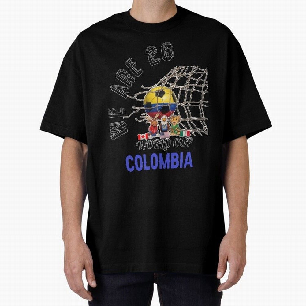 World cup 26 - Colombia Oversized T-Shirt Feel the Roar of Match Day Hype around FIFA World Cup 2026, Messi and Cristiano Ronaldo, England and Germany, Sports Nostalgia, International Competition, Famous Players and Unforgettable Victories; Made