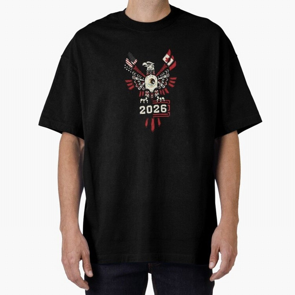 Rise of the North Eagle - Soccer Team Spirit 2026 T-Shirt_82784061 Oversized T-Shirt Bring Trophy Dreams to Match Day Hype around FIFA World Cup 2026 USA Canada Mexico, Messi, Neymar and Mbappe, Portugal, Worldwide Fan Energy, Dramatic Goals,