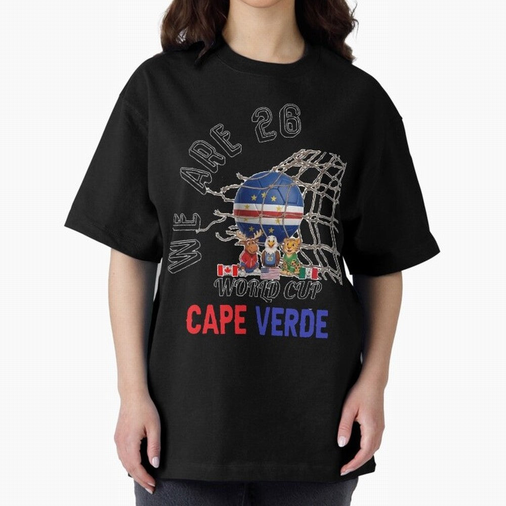World cup 26 - Cape Verde Oversized T-Shirt Bring Match Day Fire to Global Football Passion for FIFA World Cup 2026, Centered on Messi, CR7 and Mbappe, Argentina and Brazil, Global Supporter Spirit, Legendary Goals, National Colors and Tournament