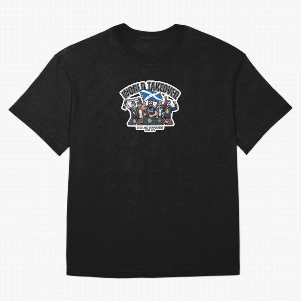Scotland Soccer Fans Tartan Power Sticker 2026 Football Supporters Oversized T-Shirt Enjoy the Biggest Football Party of Global Football Passion for FIFA World Cup 2026 USA Canada Mexico, Driven by CR7 and Messi, Spain and Netherlands, Goal