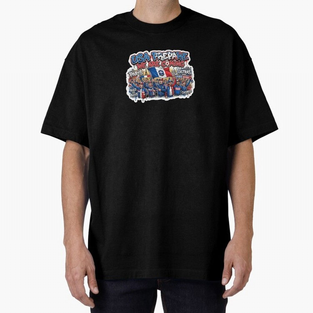 France Soccer Fans 2026 Sticker We Are Coming Oversized T-Shirt Stand Proud for the FIFA World Cup 2026 Journey through Messi, CR7 and Mbappe Highlights, Brazil Pride, Game Day Rituals, Football Legends, Country Pride and the Road to the Final;