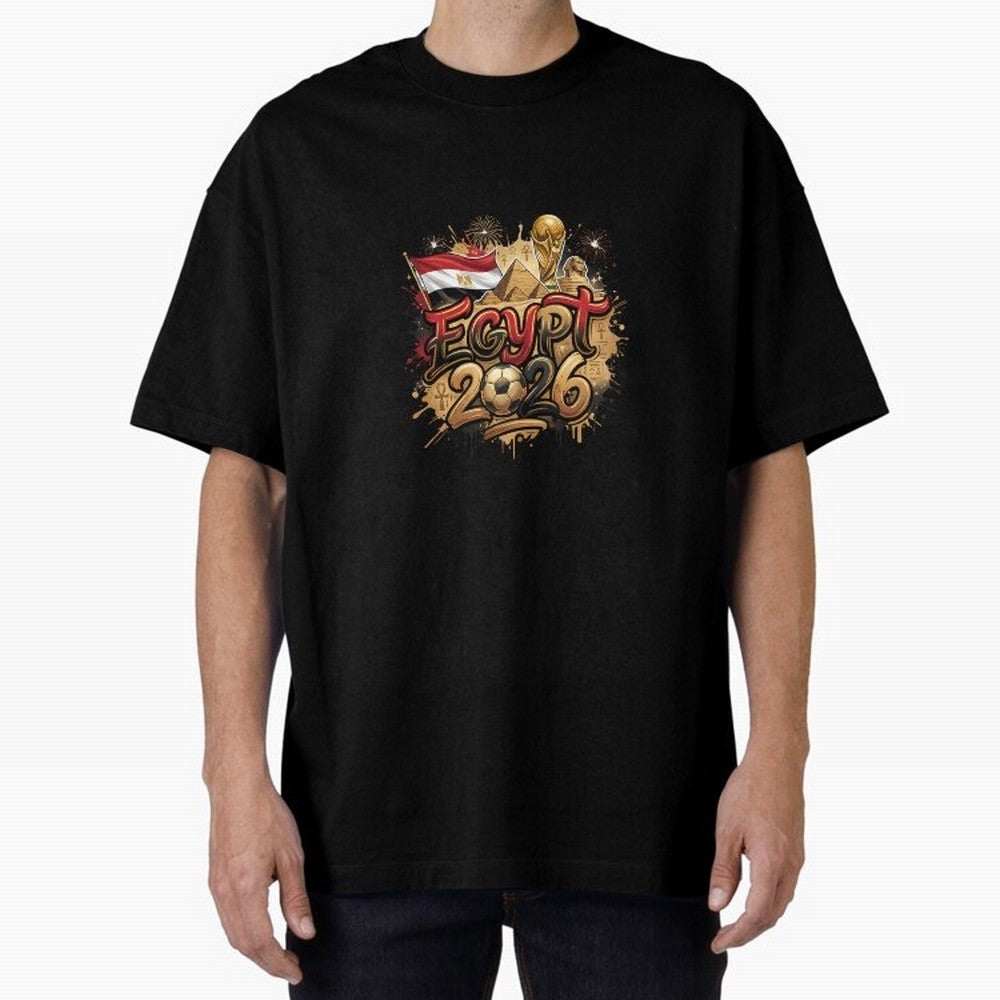 Egypt World Cup 2026 Football Legacy Oversized T-Shirt Mark FIFA World Cup 2026 USA Canada Mexico for Fans of Messi, Neymar and Mbappe and Brazil, Bringing Supporter Pride, Iconic Celebrations, Legendary Names and Global Match Day Energy; Perfect
