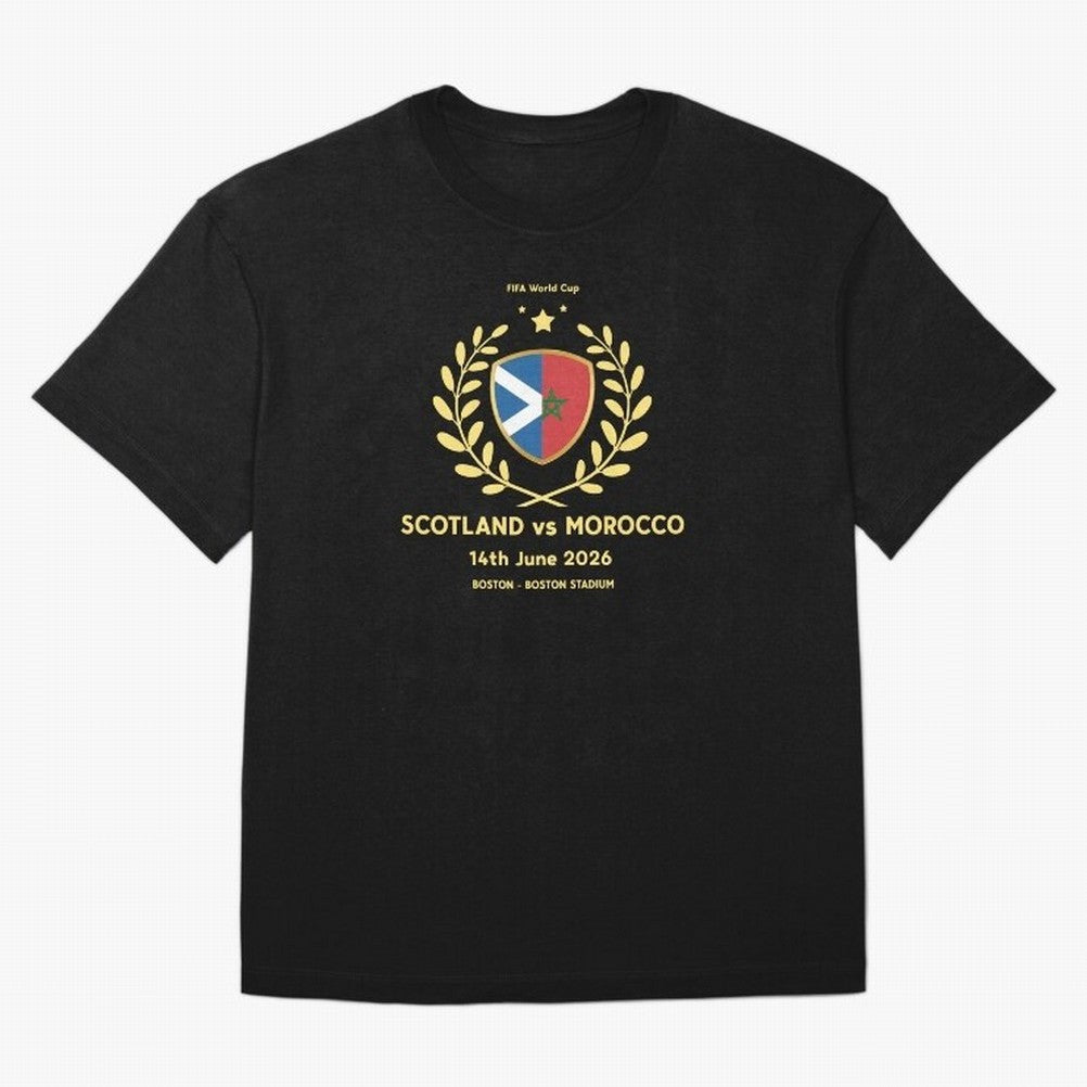 FIFA World Cup - Scotland v Morocco Oversized T-Shirt Celebrate Fan Favorites in FIFA World Cup 2026 for Fans of Messi, CR7 and Mbappe and Spain, Bringing Championship Spirit, Famous Goals, Roaring Crowds and International Football Unity; Built for