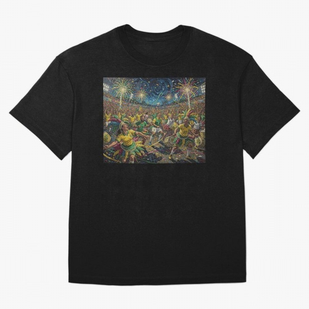 Celebration at Brazilian Football Match World Cup 2026 Vibes Oversized T-Shirt Live the Energy of Global Football Passion for FIFA World Cup 2026 Group Stage, Built around Haaland, Brazil, Sports Nostalgia, International Competition, Famous Players