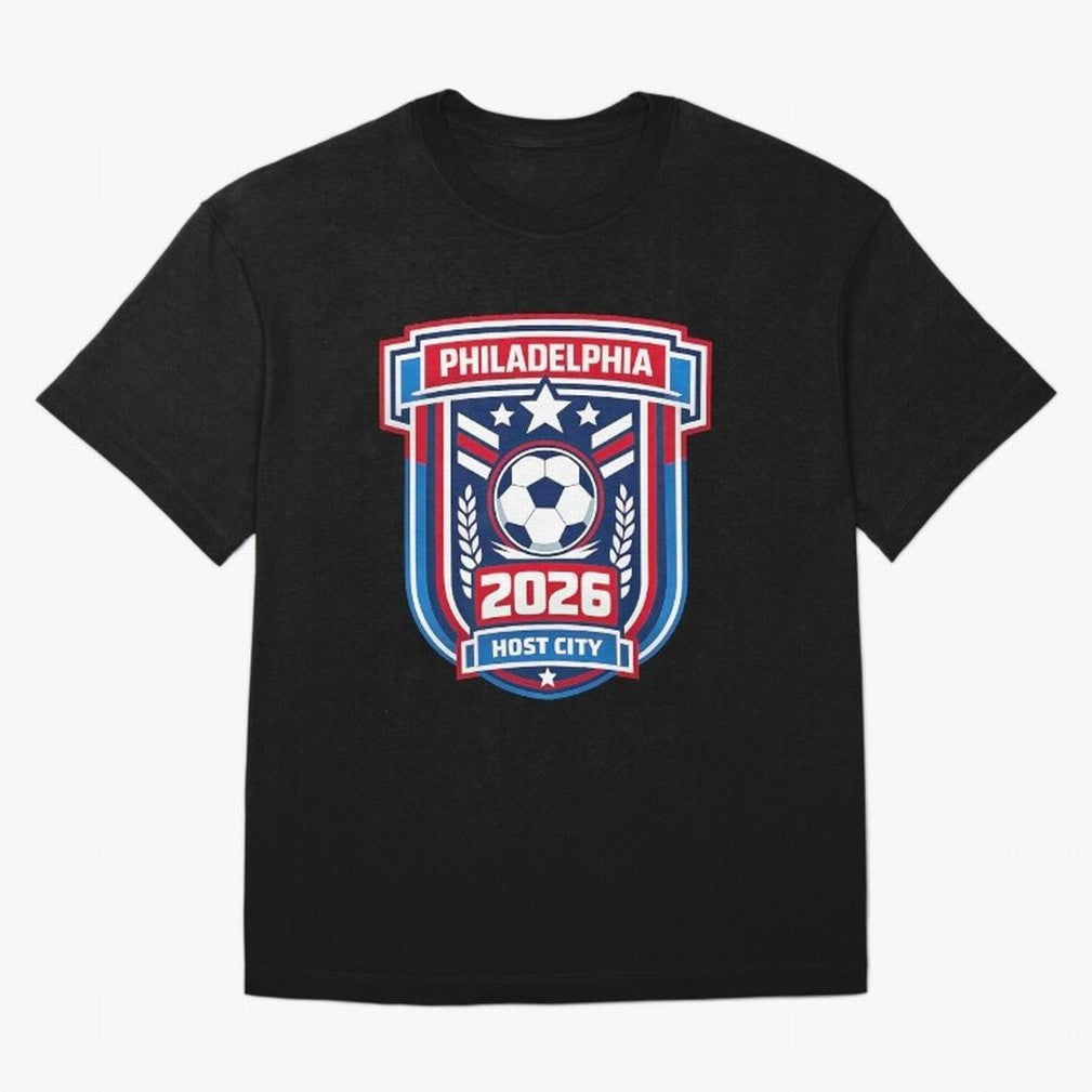 Philadelphia 2026 Soccer Host City Welcoming the World Cup Oversized T-Shirt Show Support during FIFA World Cup 2026 Group Stage for Fans of Haaland and Mbappe and England, Bringing Fan Favorite Moments, National Team Passion, Big Match Drama and