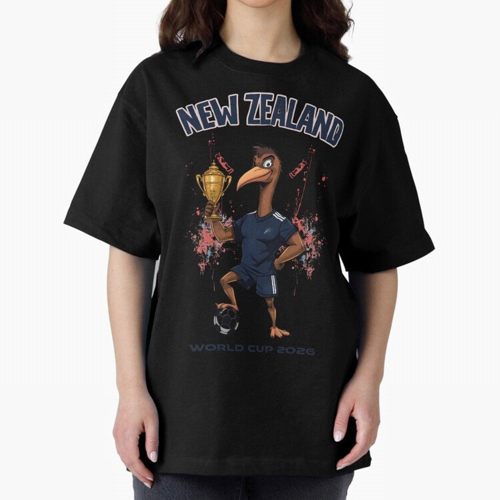 New Zealand - World Cup 2026 Oversized T-Shirt Feel the Roar of Match Day Hype around FIFA World Cup 2026 USA Canada Mexico, Messi, Brazil, Portugal and Argentina, Game Day Rituals, Football Legends, Country Pride and the Road to the Final; Ideal