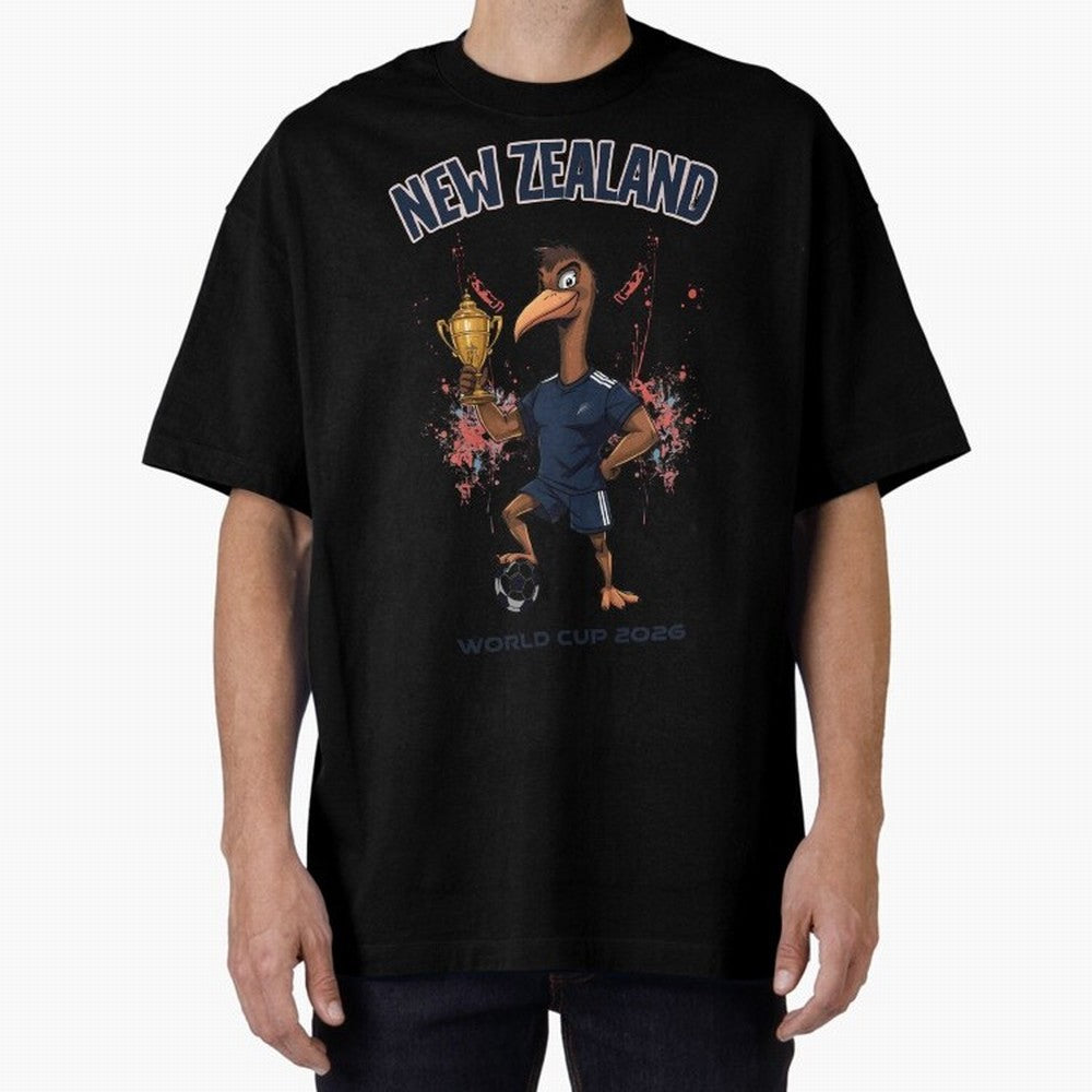 New Zealand - World Cup 2026 Oversized T-Shirt Feel the Roar of Match Day Hype around FIFA World Cup 2026 USA Canada Mexico, Messi, Brazil, Portugal and Argentina, Game Day Rituals, Football Legends, Country Pride and the Road to the Final; Ideal