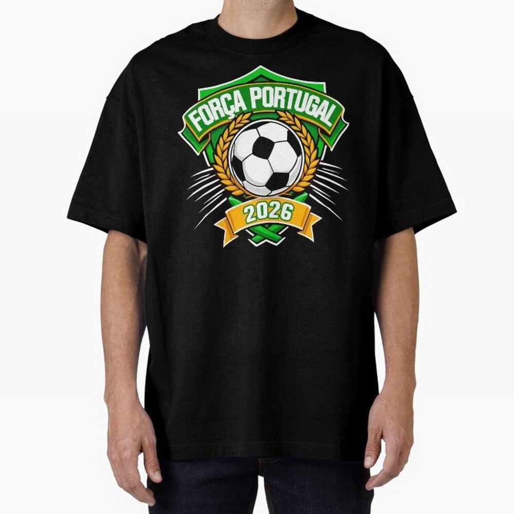 Portugal Fan Art for World Cup 2026 Oversized T-Shirt Spotlight FIFA World Cup 2026 Group Stage for Fans of Mbappe and Portugal, Bringing Stadium Memories, Football Loyalty, International Chants and Championship Tradition; Made for Die Hard