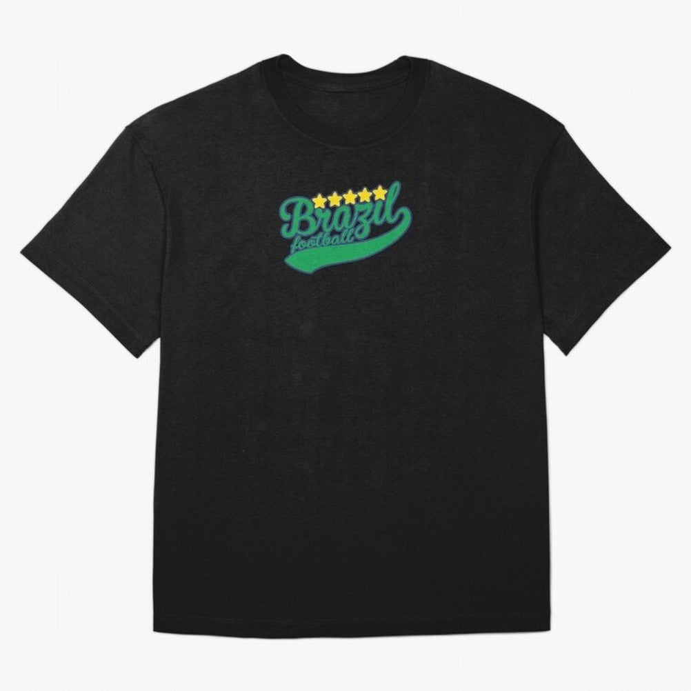 Brazil Soccer Football World Cup Vintage Oversized T-Shirt Keep the Legacy of Global Football Passion for FIFA World Cup 2026 Group Stage, Celebrating CR7 and Messi, France and Portugal, Supporter Pride, Iconic Celebrations, Legendary Names and
