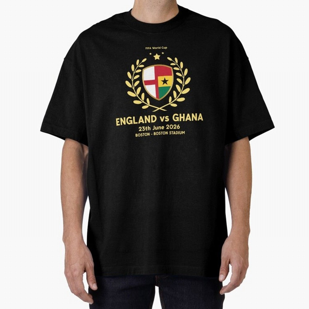 FIFA World Cup - England v Ghana Oversized T-Shirt Celebrate the Magic of the FIFA World Cup 2026 USA Canada Mexico Journey through Messi, CR7 and Mbappe Highlights, Spain Pride, Match Day Excitement, Supporter Culture, Golden Goals and Global
