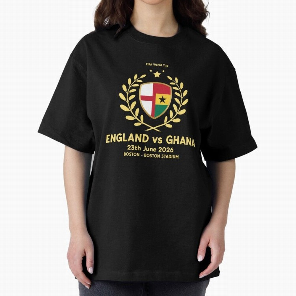 FIFA World Cup - England v Ghana Oversized T-Shirt Celebrate the Magic of the FIFA World Cup 2026 USA Canada Mexico Journey through Messi, CR7 and Mbappe Highlights, Spain Pride, Match Day Excitement, Supporter Culture, Golden Goals and Global