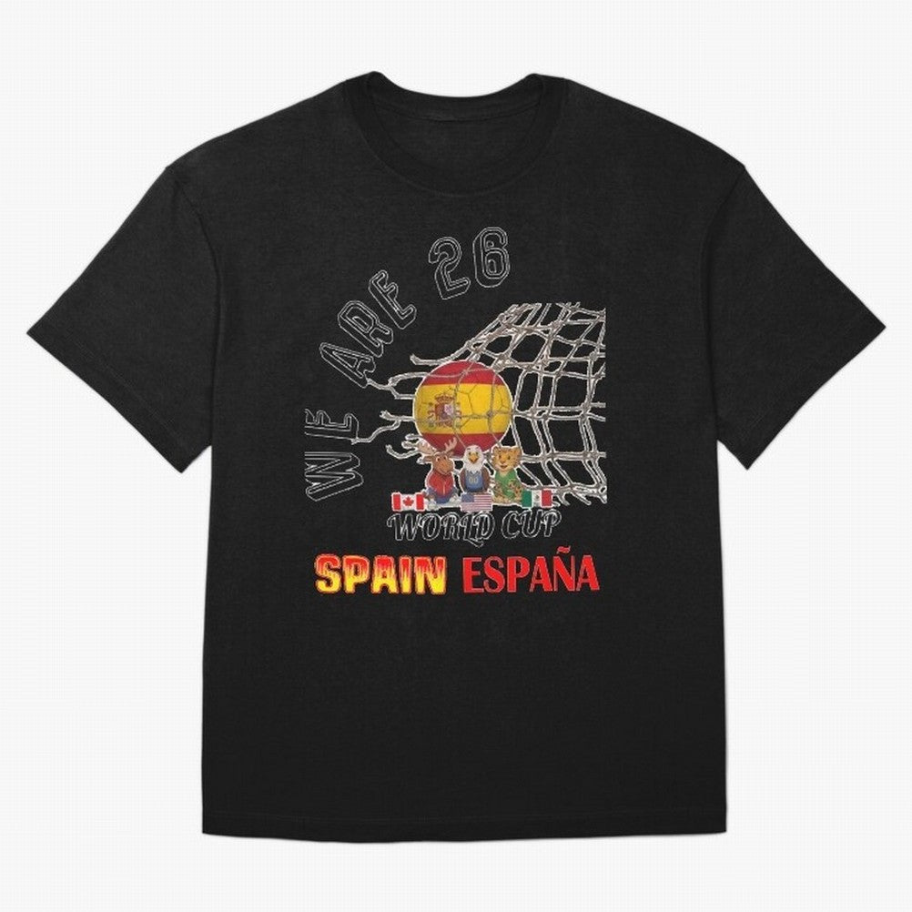 World cup 26 - Spain Oversized T-Shirt Support the Legends of FIFA World Cup 2026 USA Canada Mexico Spirit, Filled with England, Cristiano Ronaldo, Haaland and CR7, Game Day Rituals, Football Legends, Country Pride and the Road to the Final; Made