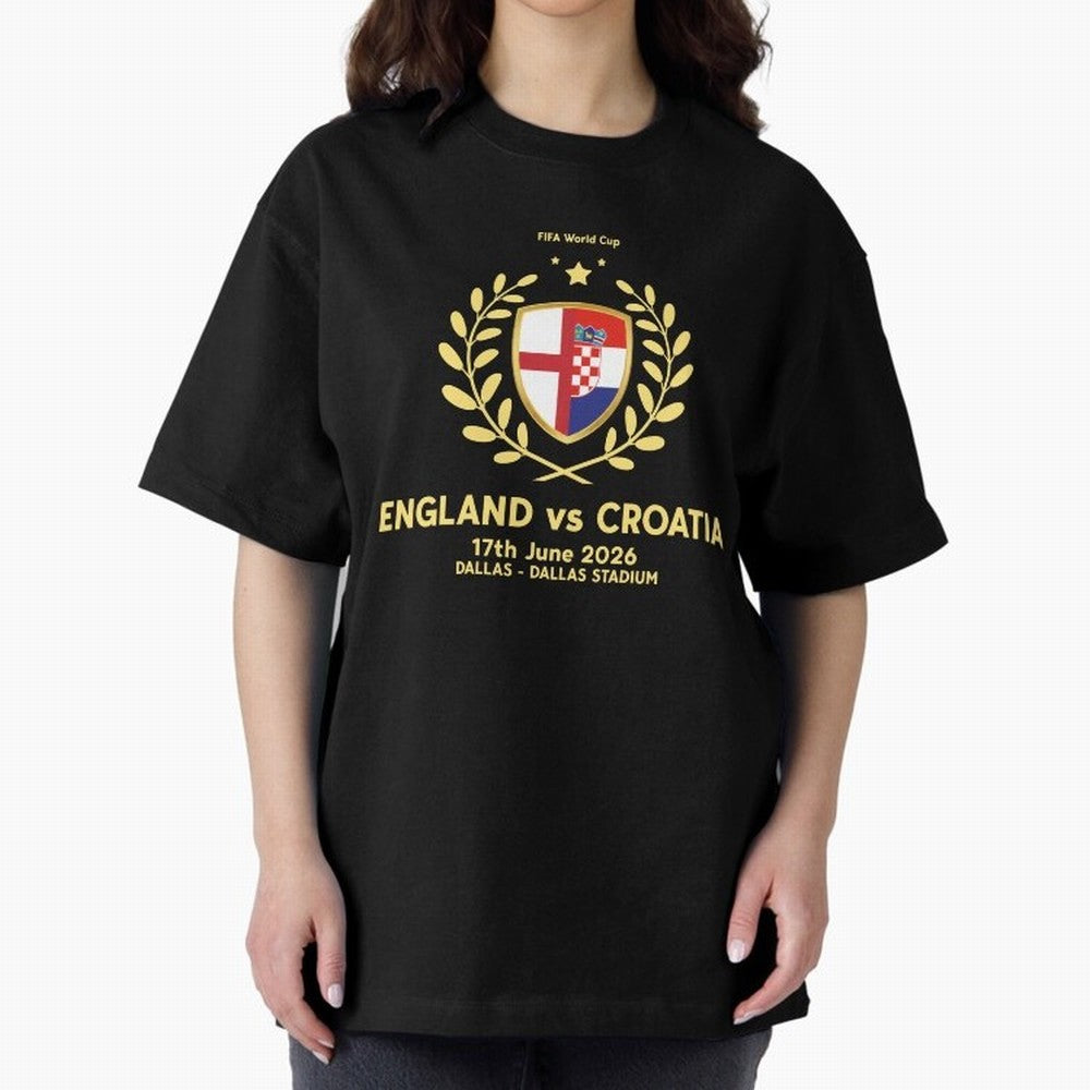FIFA World Cup - England v Croatia Oversized T-Shirt Turn Football Passion into FIFA World Cup 2026 USA Canada Mexico Driven by CR7, England, France and Netherlands Energy, Classic Soccer Heritage, Championship Pressure, Fan Loyalty and