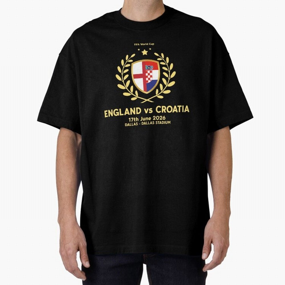 FIFA World Cup - England v Croatia Oversized T-Shirt Turn Football Passion into FIFA World Cup 2026 USA Canada Mexico Driven by CR7, England, France and Netherlands Energy, Classic Soccer Heritage, Championship Pressure, Fan Loyalty and