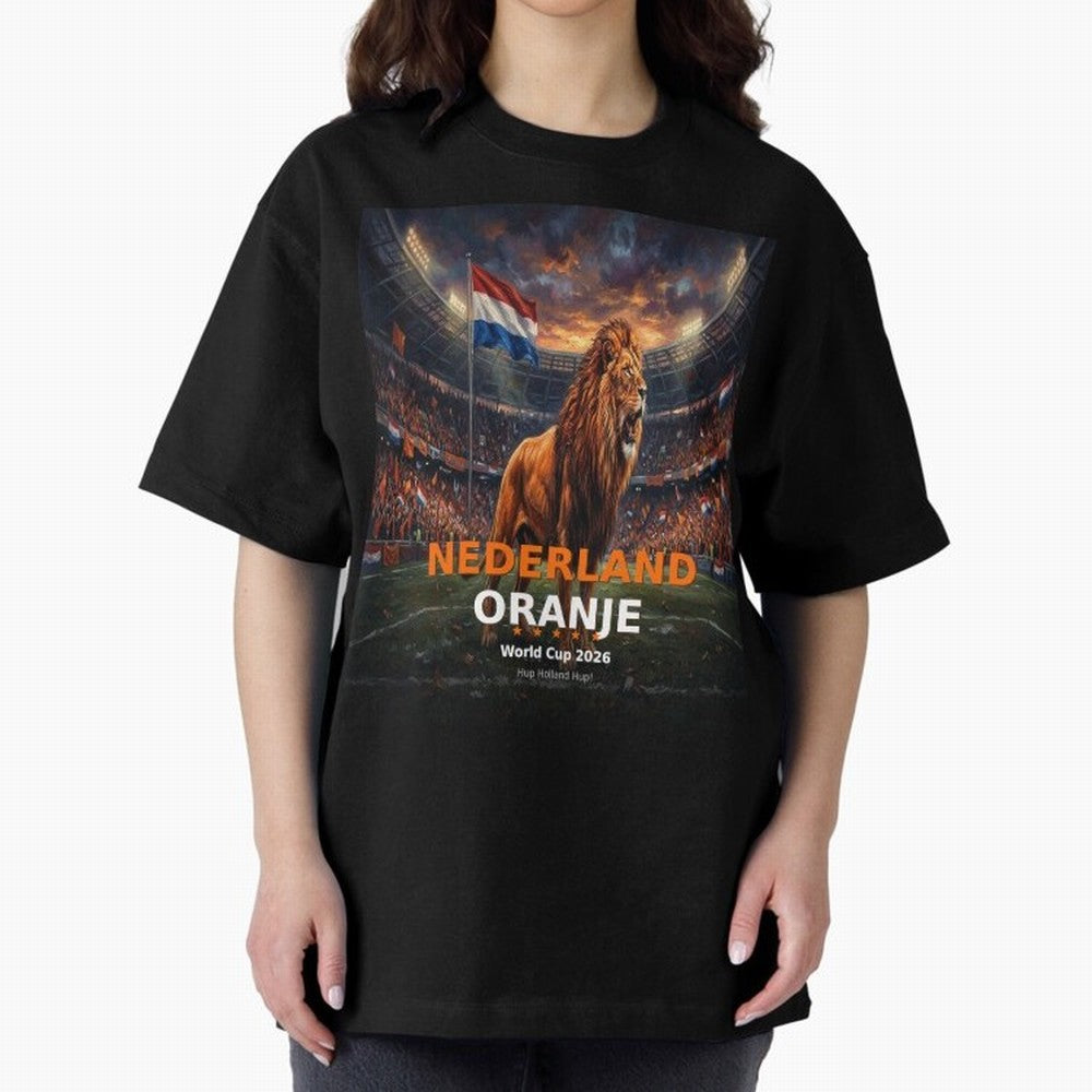 Nederland Oranje - World Cup 2026 Soccer Fan Tee Oversized T-Shirt Spotlight Global Football Passion for FIFA World Cup 2026 USA Canada Mexico, Filled with Mbappe and Neymar, Spain, Football Passion, Legendary Performances, Festival Vibes and