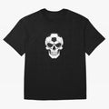 Soccer Skull in Goal Net - Dark Soccer Death Goal Oversized T-Shirt Honor Match Day Hype around FIFA World Cup 2026 Group Stage, CR7 and Messi, France, Global Supporter Spirit, Legendary Goals, National Colors and Tournament Celebration; Great for