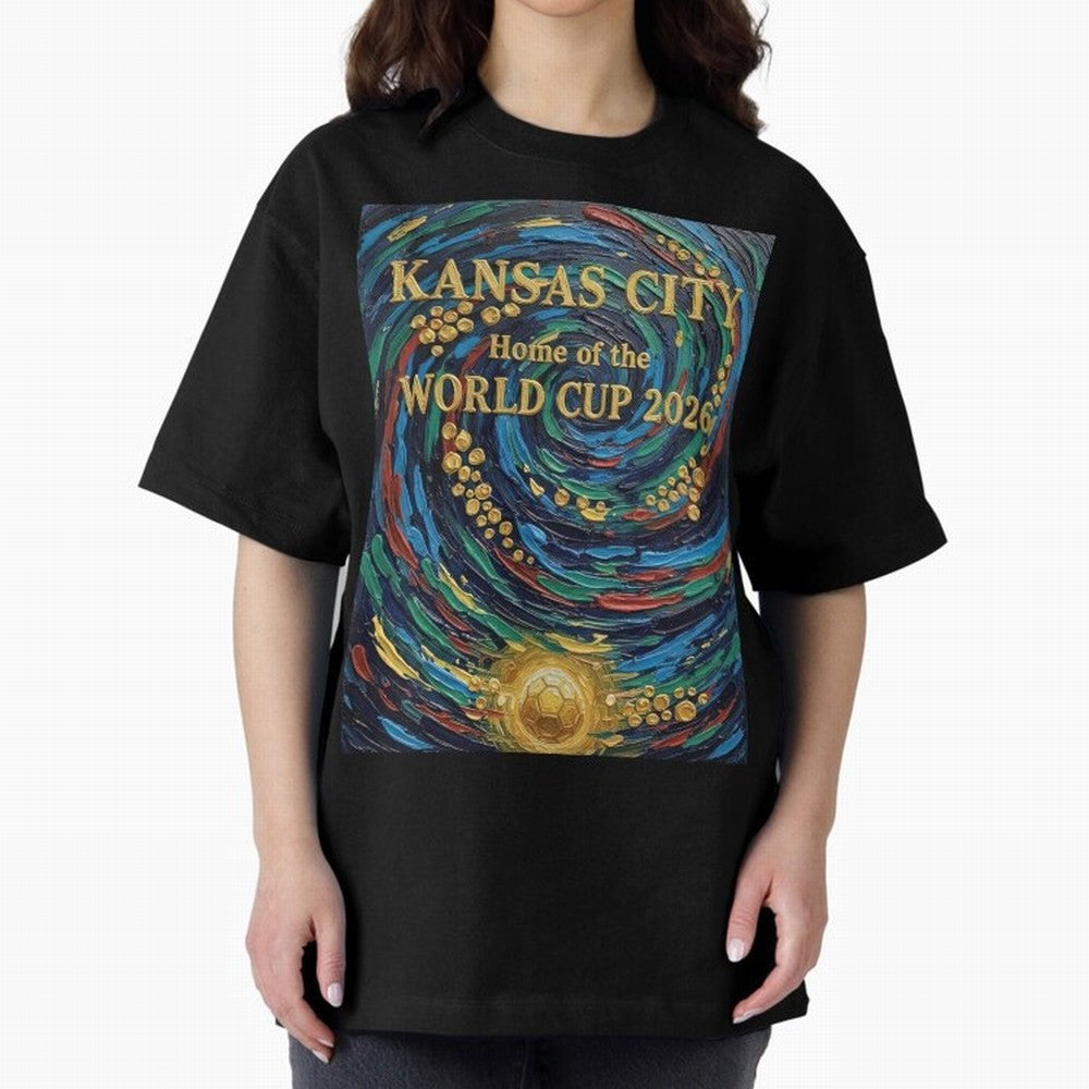 Kansas City Home of the World Cup 2026 Soccer Fan ¡ª Moody Jewel Art Print Oversized T-Shirt Bring Global Tournament Vibes to Match Day Hype around FIFA World Cup 2026 USA Canada Mexico, Messi and Cristiano Ronaldo, Netherlands, Stadium Chants,