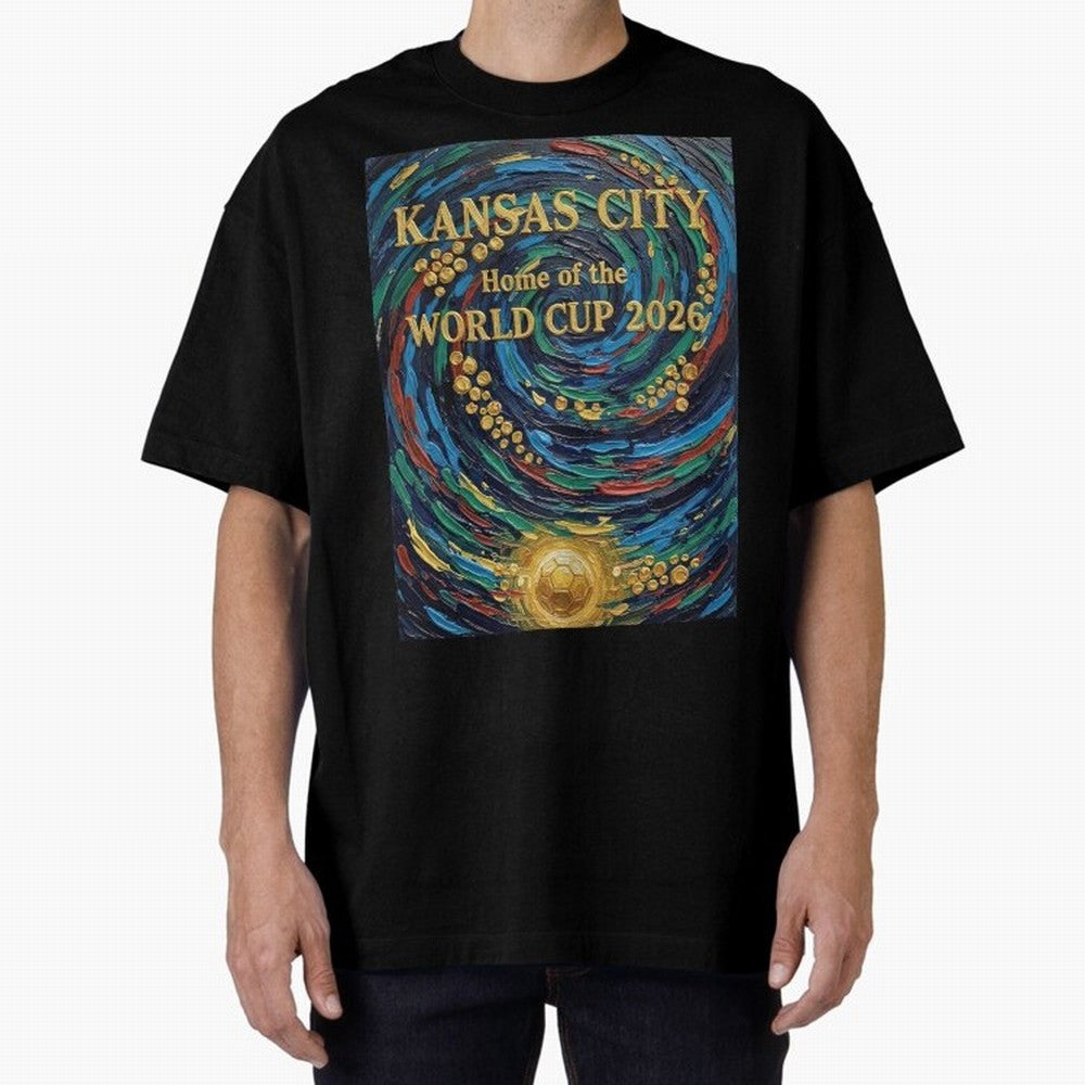 Kansas City Home of the World Cup 2026 Soccer Fan ¡ª Moody Jewel Art Print Oversized T-Shirt Bring Global Tournament Vibes to Match Day Hype around FIFA World Cup 2026 USA Canada Mexico, Messi and Cristiano Ronaldo, Netherlands, Stadium Chants,
