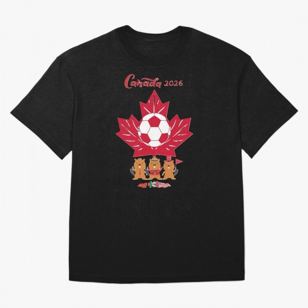 Canada 2026 Oversized T-Shirt Honor Football Greatness during Match Day Hype around FIFA World Cup 2026 USA Canada Mexico, Mbappe, England, Global Supporter Spirit, Legendary Goals, National Colors and Tournament Celebration; Created for Match Day