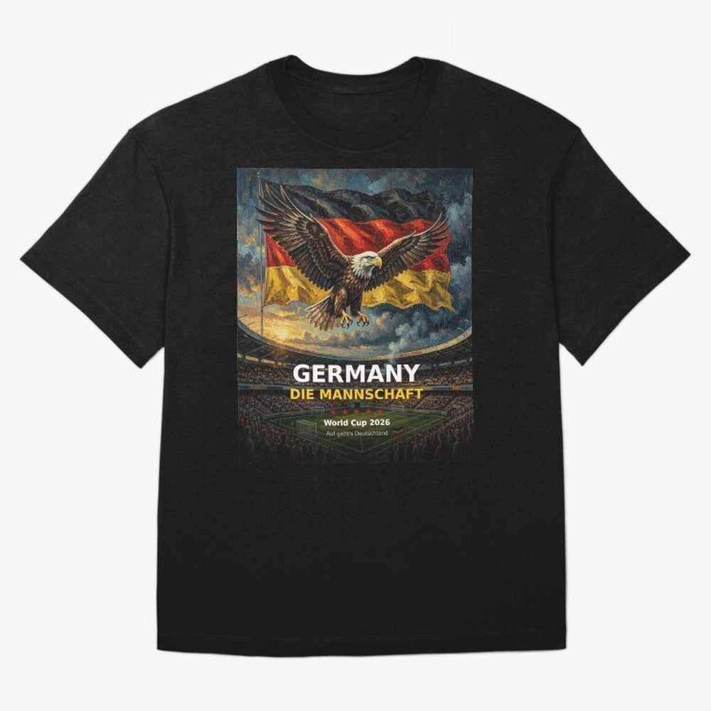 Germany Die Mannschaft - World Cup 2026 Soccer Fan Tee Oversized T-Shirt Relive the FIFA World Cup 2026 Journey through Neymar Highlights, Netherlands Pride, Game Day Rituals, Football Legends, Country Pride and the Road to the Final; Created for