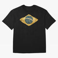Vintage Brazil Flag Soccer Fan Design Oversized T-Shirt Spotlight FIFA World Cup 2026 Spirit, Filled with England and Germany, CR7, Retro Football Energy, Iconic Rivalries, Trophy Chase Drama and Stadium Atmosphere; Perfect for Supporters Who Want