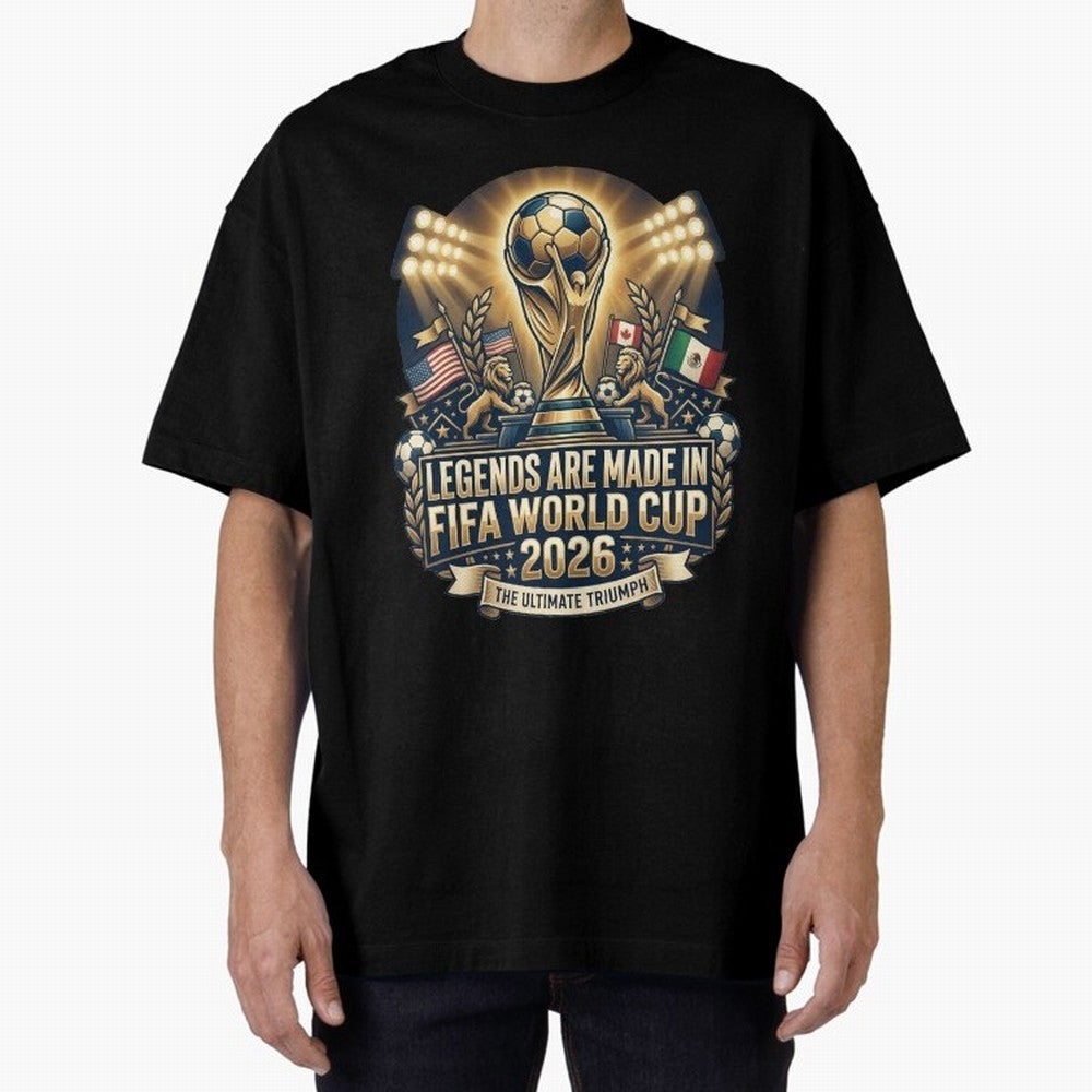 Legendary FIFA World Cup 2026 Football Quote Design For Passionate Soccer Fans Oversized T-Shirt Keep the Legacy of the FIFA World Cup 2026 Journey through Messi and Cristiano Ronaldo Highlights, Spain and Netherlands Pride, Tournament Hype,
