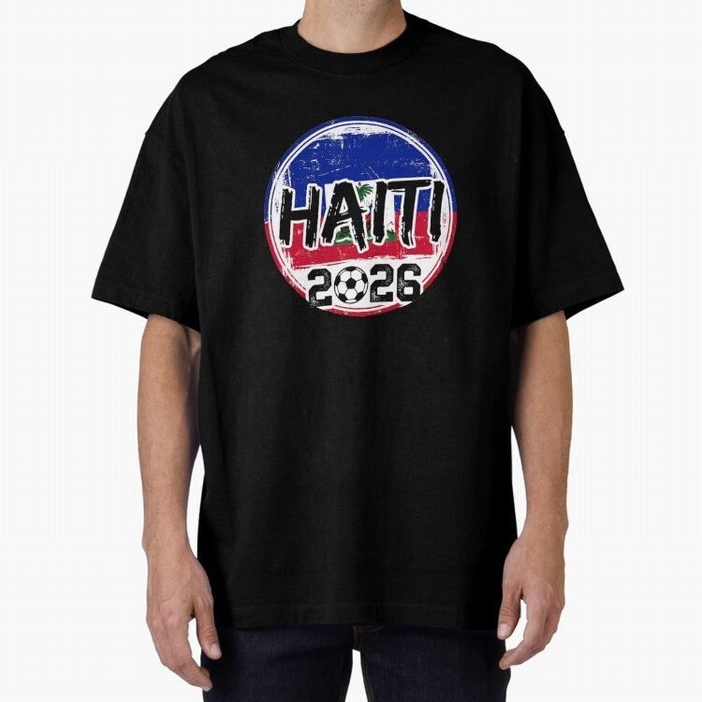 Haiti World Cup 2026 Soccer Fan Game Day T-Shirt_86605887 Oversized T-Shirt Show Support during FIFA World Cup 2026 USA Canada Mexico Spirit, Made for Brazil, Portugal and Argentina, CR7, Goal Celebration Energy, Supporter Heritage, Football Icons