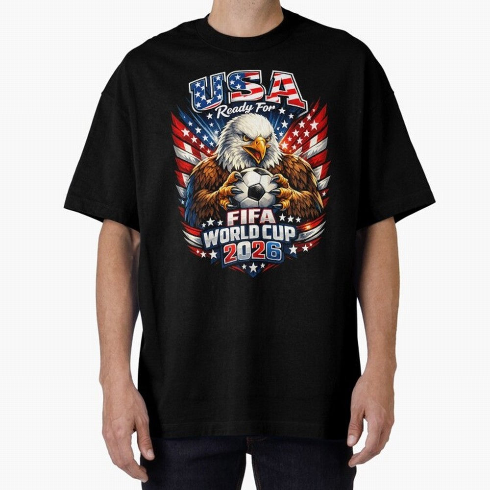 Soccer Pride Design For American Football Fans USA FIFA World Cup 2026 Oversized T-Shirt Feel International Energy from FIFA World Cup 2026 USA Canada Mexico for Fans of Mbappe and Argentina, France and Brazil, Bringing Goal Celebration Energy,