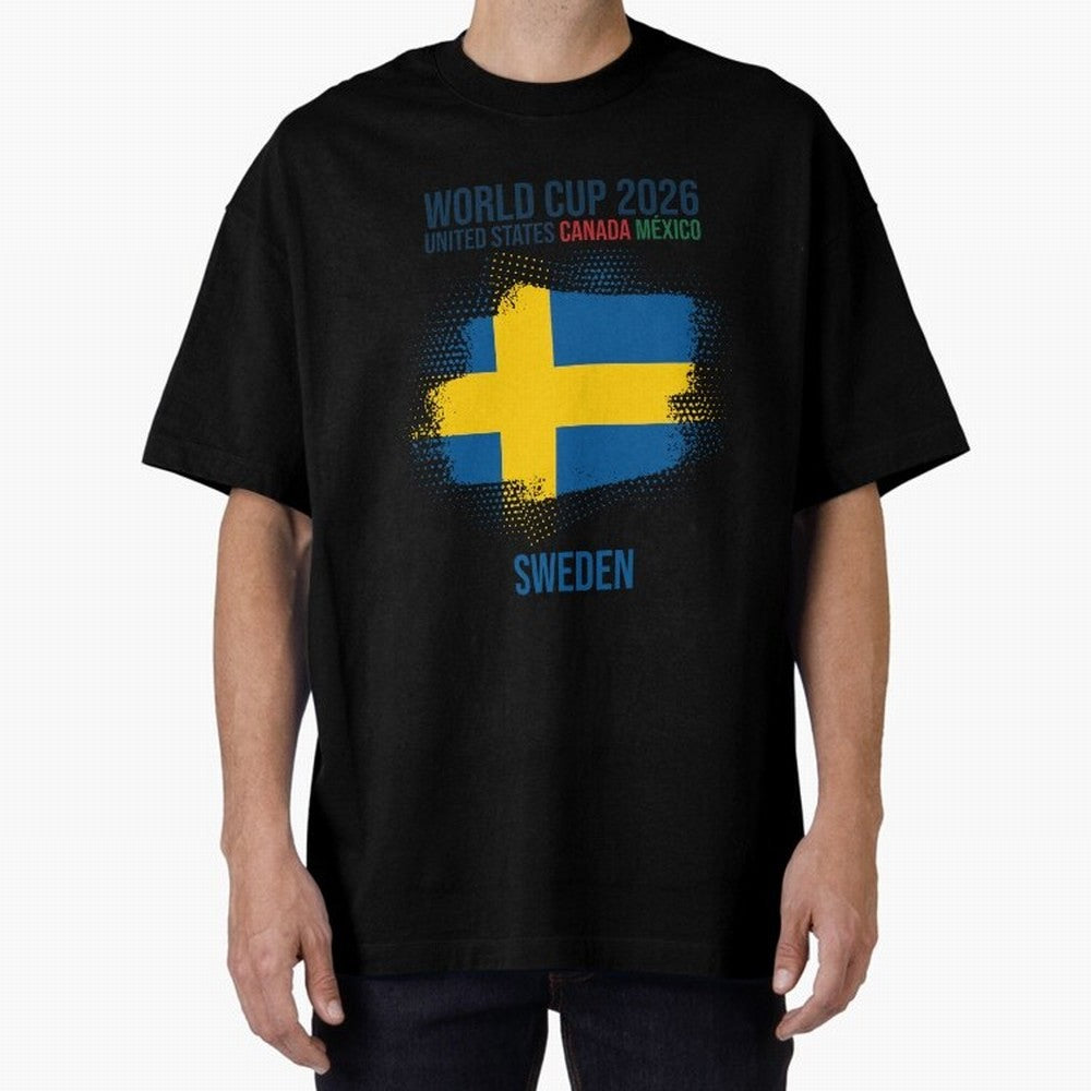 SWEDEN WORLD CUP 2026 Oversized T-Shirt Create FIFA World Cup 2026 Spirit, Connected to England, Neymar, Haaland and Cristiano Ronaldo, Classic Soccer Heritage, Championship Pressure, Fan Loyalty and International Pride; Great for Supporters Who