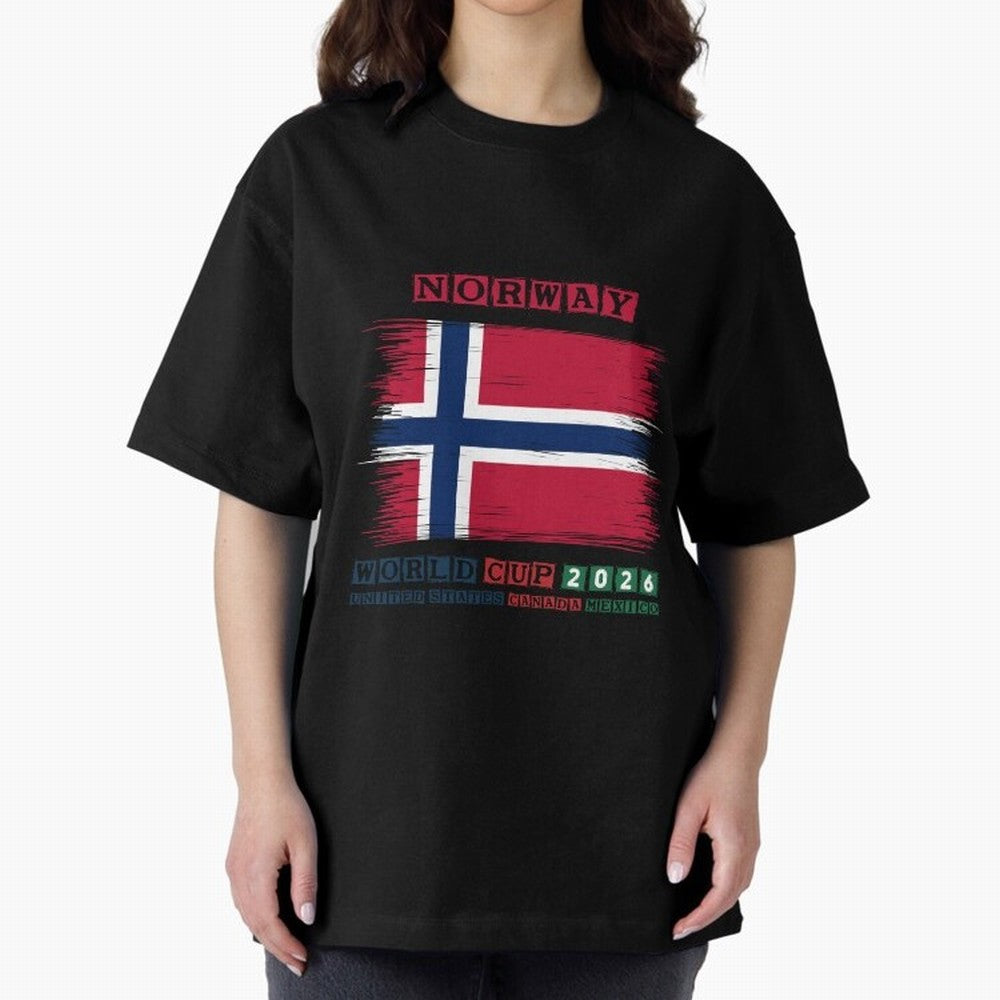 NORWAY WORLD CUP 2026 Oversized T-Shirt Bring Global Tournament Vibes to the FIFA World Cup 2026 Journey through Haaland and Mbappe Highlights, England and Germany Pride, Retro Football Energy, Iconic Rivalries, Trophy Chase Drama and Stadium