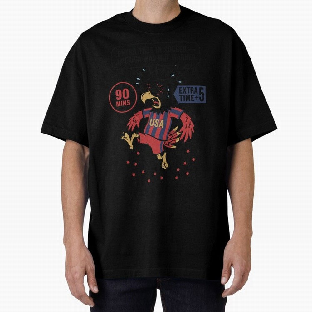Extra Time ¡ª America Was Not Warned V1 Oversized T-Shirt Celebrate Football Heritage in the FIFA World Cup 2026 Journey through Mbappe and Neymar Highlights, Argentina Pride, Goal Celebration Energy, Supporter Heritage, Football Icons and