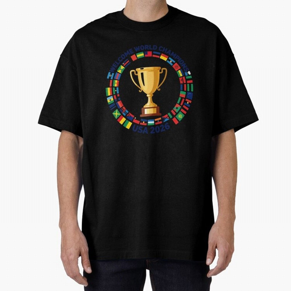 World Cup 2026 Celebration T-Shirt | USA Canada Mexico Soccer Fan Tee Oversized T-Shirt Share Global Football Passion for FIFA World Cup 2026 USA Canada Mexico, Driven by Haaland, Netherlands, Championship Spirit, Famous Goals, Roaring Crowds and