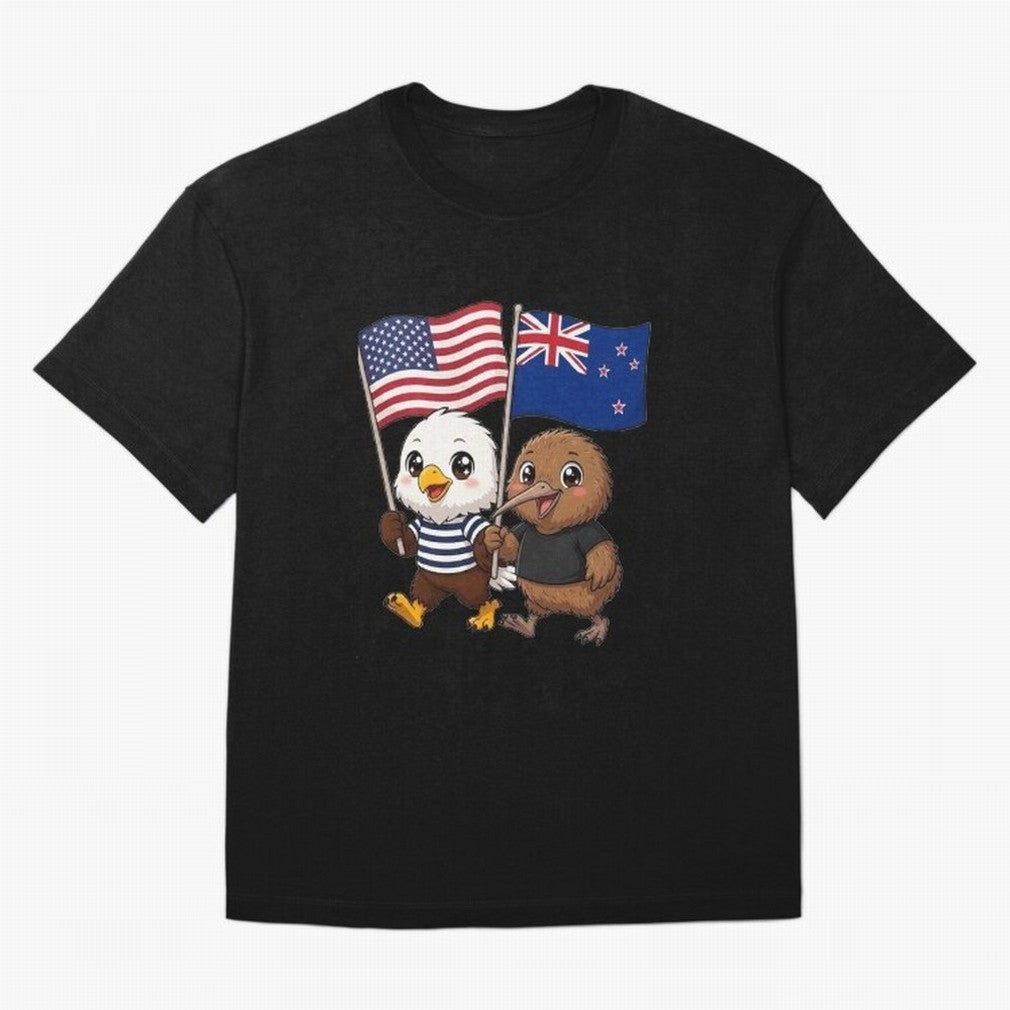 the American eagle and its friend the New Zealand kiwi Oversized T-Shirt Bring Champion Energy into the FIFA World Cup 2026 Journey through Messi Highlights, England, France and Netherlands Pride, Fan Favorite Moments, National Team Passion, Big