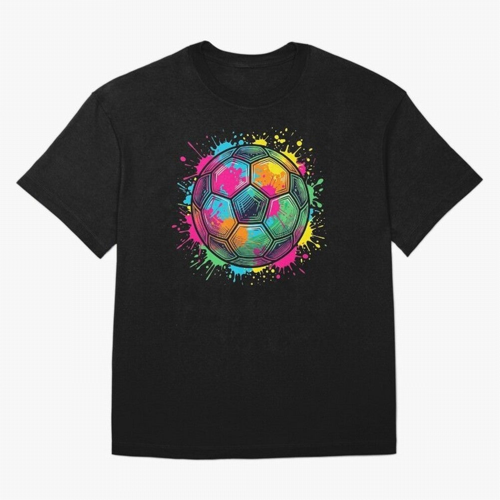 Color Splash Artistic Soccer Ball Design Oversized T-Shirt Turn Every Weekend Toward FIFA World Cup 2026 Group Stage Spirit, Capturing Argentina and Brazil, Neymar, Haaland and Cristiano Ronaldo, Game Day Rituals, Football Legends, Country Pride