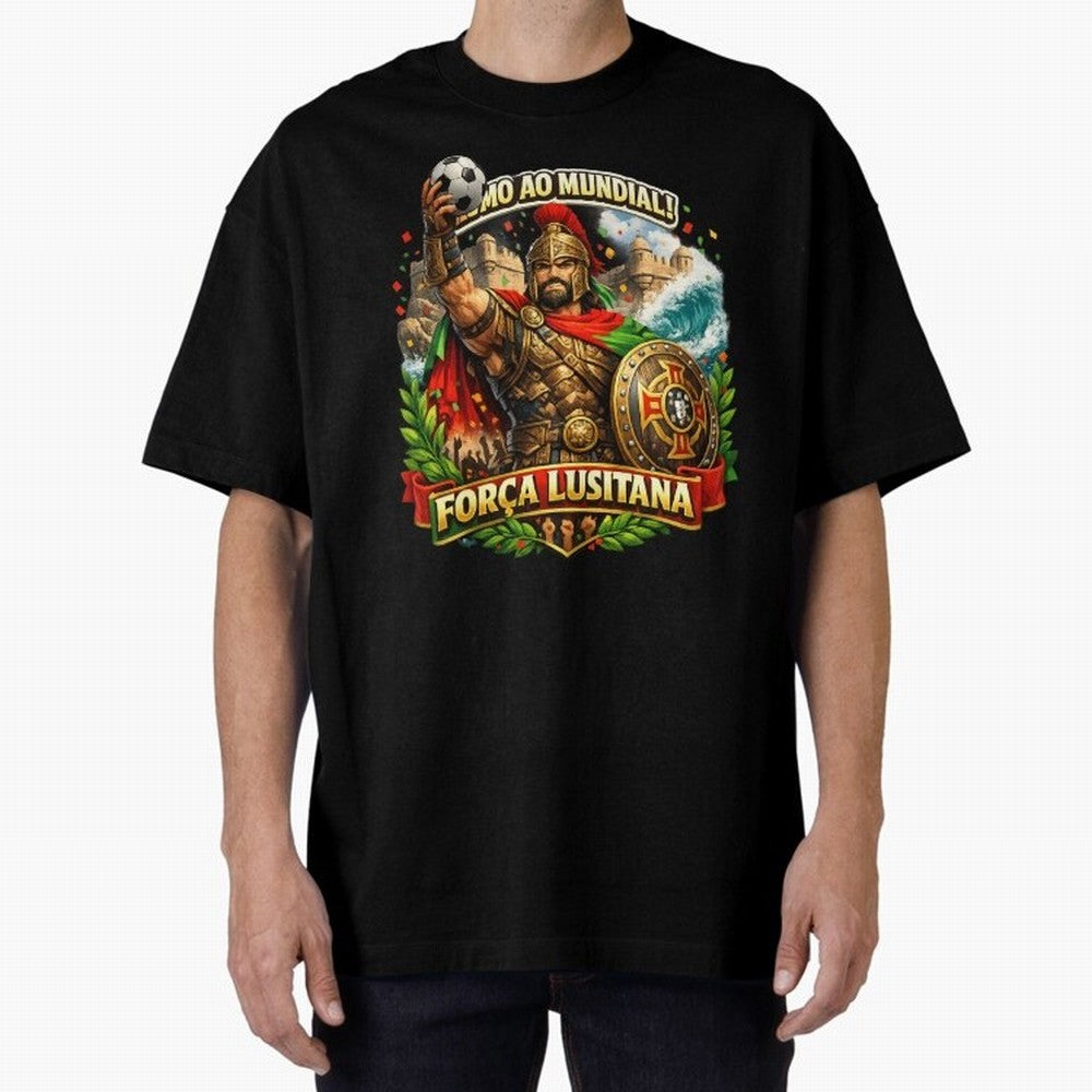 Portugal Rooster World Cup 2026 Fan Art Oversized T-Shirt Feel the Roar of FIFA World Cup 2026 USA Canada Mexico for Fans of Haaland and Mbappe and Argentina, Bringing Championship Spirit, Famous Goals, Roaring Crowds and International Football