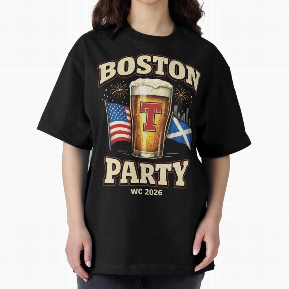 Boston T?Party Scotland Football WC 2026 Oversized T-Shirt Bring World Football Passion into Match Day Hype around FIFA World Cup 2026 Group Stage, Mbappe and Neymar, Spain, Fan Favorite Moments, National Team Passion, Big Match Drama and Soccer