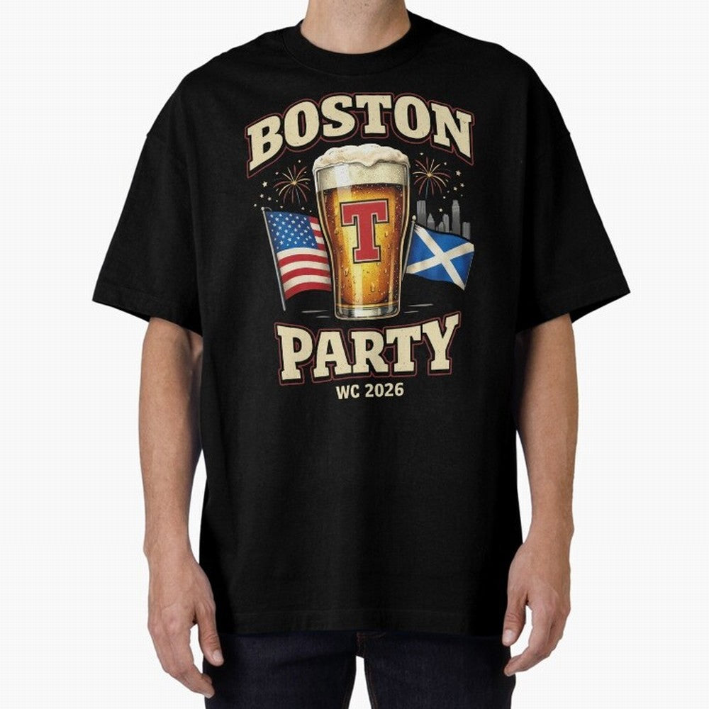 Boston T?Party Scotland Football WC 2026 Oversized T-Shirt Bring World Football Passion into Match Day Hype around FIFA World Cup 2026 Group Stage, Mbappe and Neymar, Spain, Fan Favorite Moments, National Team Passion, Big Match Drama and Soccer