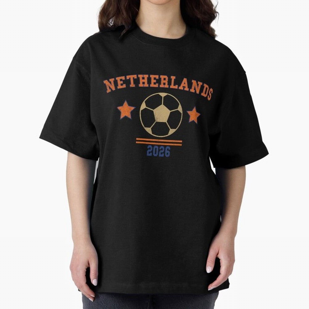 Netherlands ¡ª Vintage Soccer Tee Oversized T-Shirt Back the Journey through Match Day Hype around FIFA World Cup 2026 Group Stage, Mbappe, France, Supporter Pride, Iconic Celebrations, Legendary Names and Global Match Day Energy; Perfect for