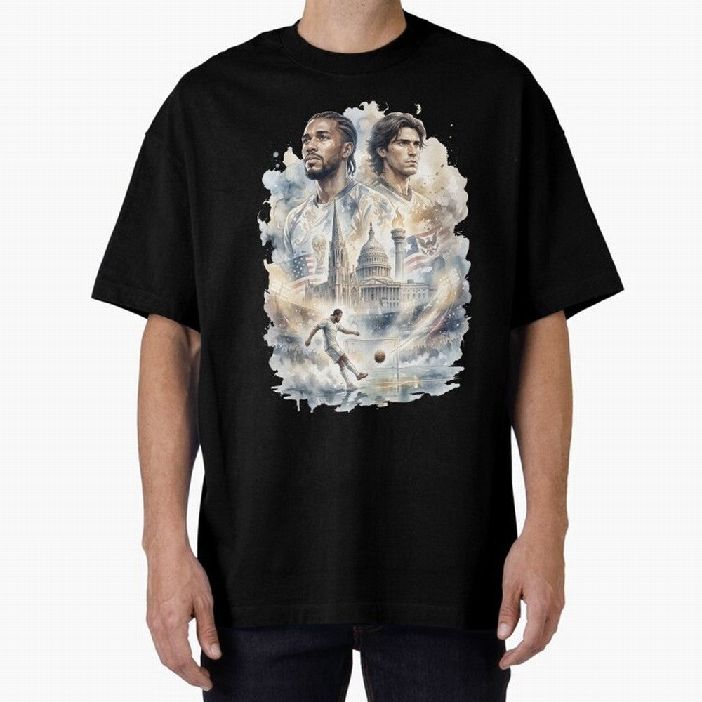 FIFA 2026 America Players Oversized T-Shirt Follow the Final Road of Match Day Hype around FIFA World Cup 2026 USA Canada Mexico, Messi, CR7 and Mbappe, Portugal, Soccer Culture, Superstar Moments, National Team Dreams and Competitive Fire; Created