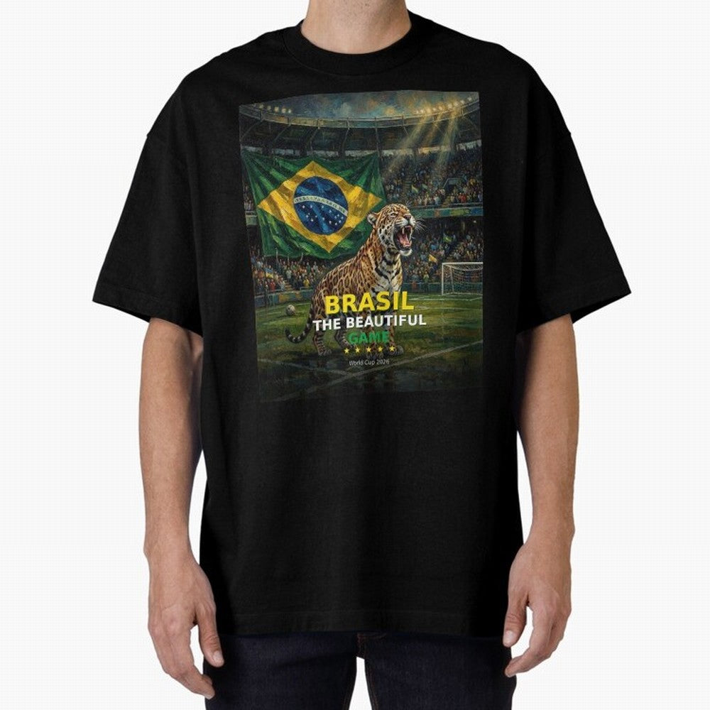 Brasil The Beautiful Game - World Cup 2026 Soccer Fan Tee Oversized T-Shirt Relive Legendary Nights from FIFA World Cup 2026 Spirit, Capturing England, Haaland, Match Day Excitement, Supporter Culture, Golden Goals and Global Football Passion;