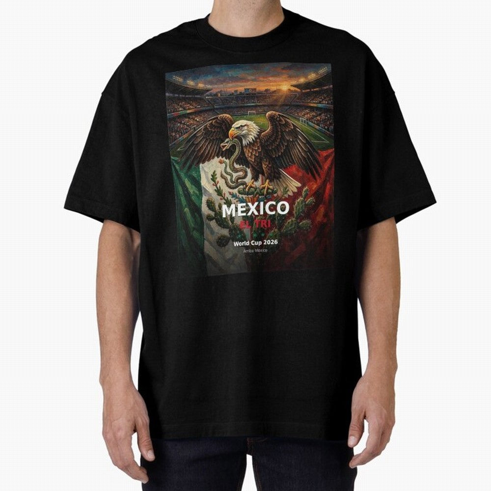 Mexico El Tri - World Cup 2026 Soccer Fan Tee Oversized T-Shirt Bring Trophy Dreams to Global Football Passion for FIFA World Cup 2026 USA Canada Mexico, Inspired by Neymar, Haaland and Cristiano Ronaldo, England and Germany, Goal Celebration