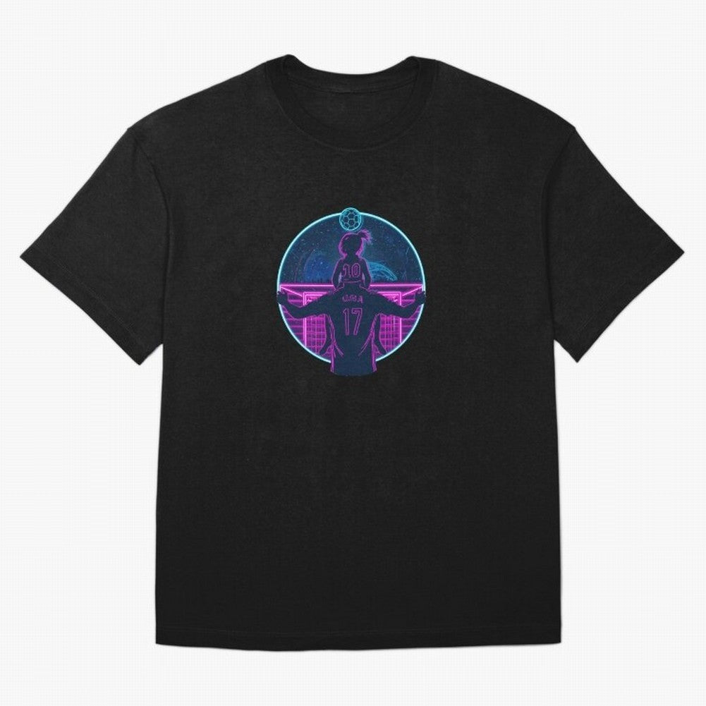 Retro Soccer Fatherhood Art Oversized T-Shirt Fuel Your Fan Pride for FIFA World Cup 2026 for Fans of Messi, CR7 and Mbappe and England, Bringing Retro Football Energy, Iconic Rivalries, Trophy Chase Drama and Stadium Atmosphere; Ideal for Fans Who
