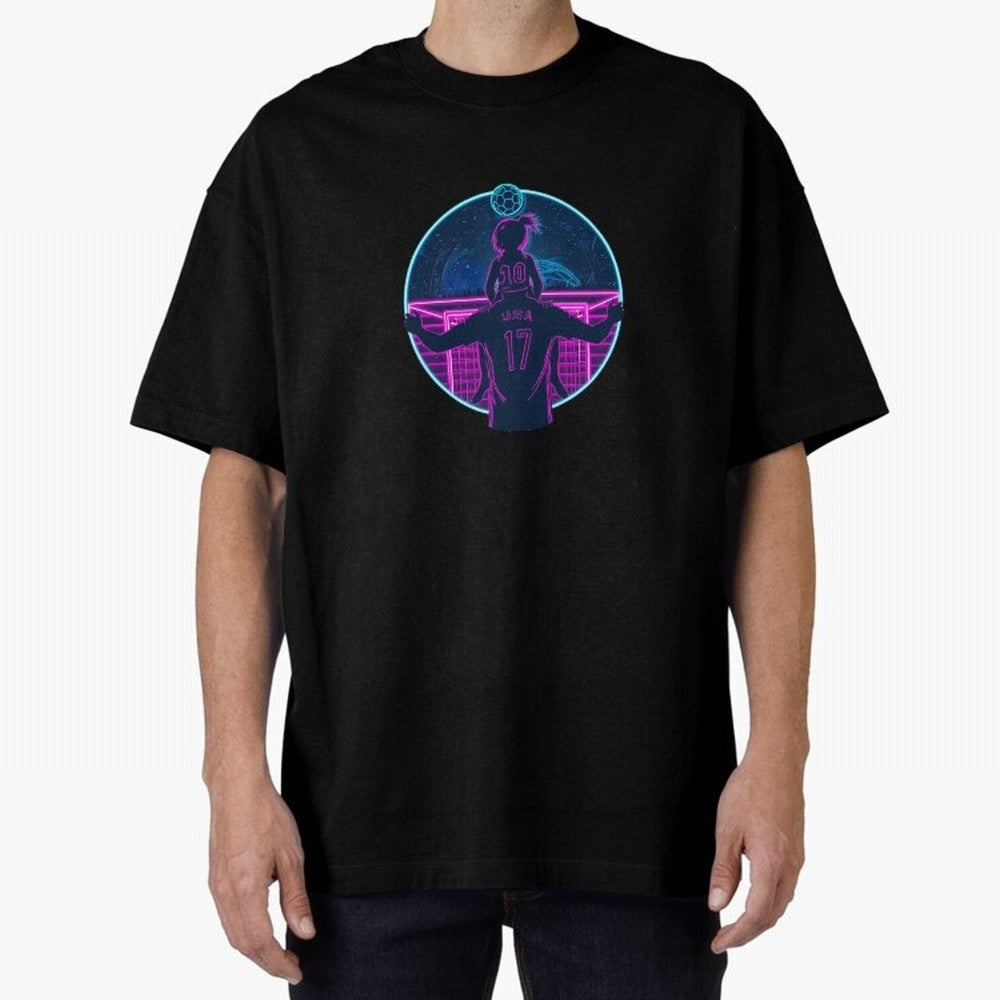 Retro Soccer Fatherhood Art Oversized T-Shirt Fuel Your Fan Pride for FIFA World Cup 2026 for Fans of Messi, CR7 and Mbappe and England, Bringing Retro Football Energy, Iconic Rivalries, Trophy Chase Drama and Stadium Atmosphere; Ideal for Fans Who