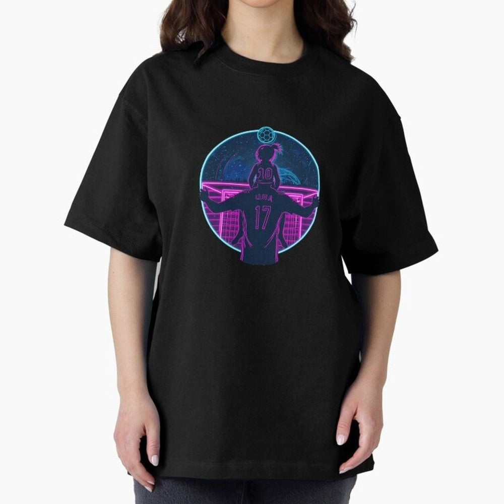 Retro Soccer Fatherhood Art Oversized T-Shirt Fuel Your Fan Pride for FIFA World Cup 2026 for Fans of Messi, CR7 and Mbappe and England, Bringing Retro Football Energy, Iconic Rivalries, Trophy Chase Drama and Stadium Atmosphere; Ideal for Fans Who